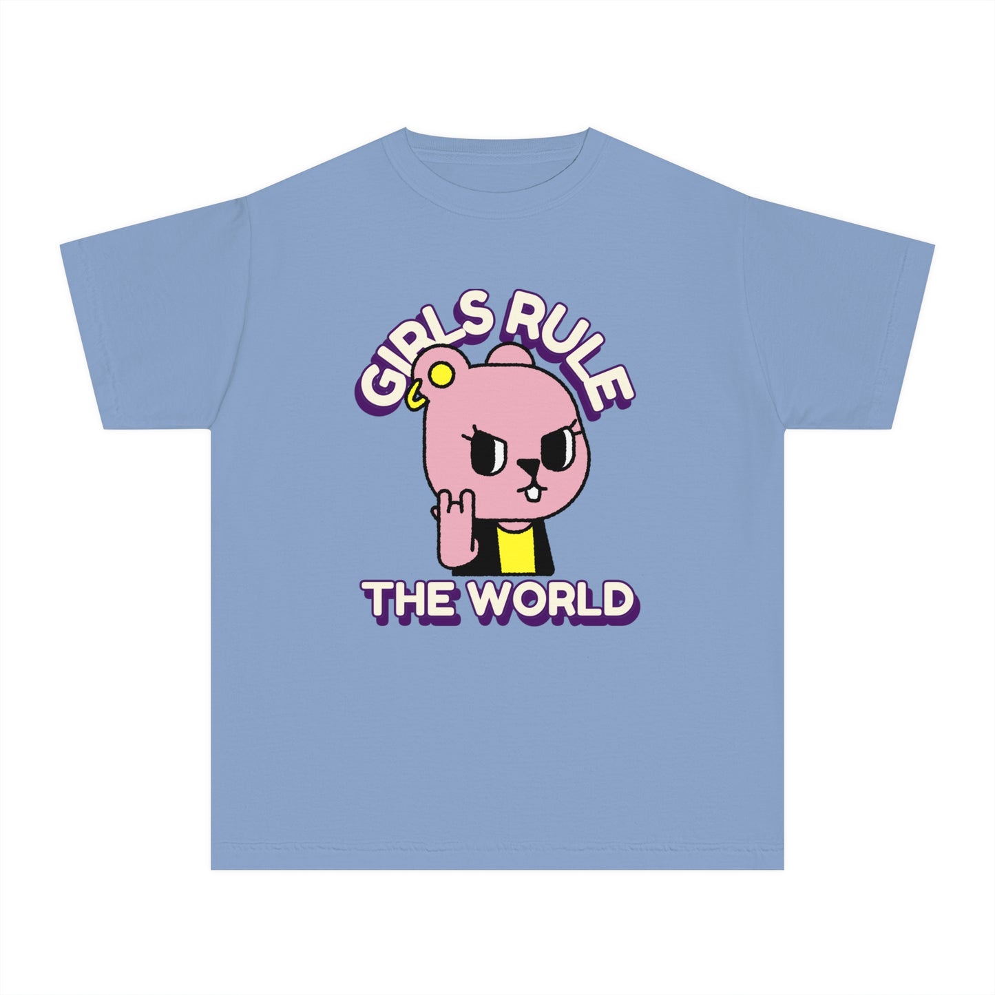 Girls Rule the World | Youth Midweight Tee | Rebel Cat