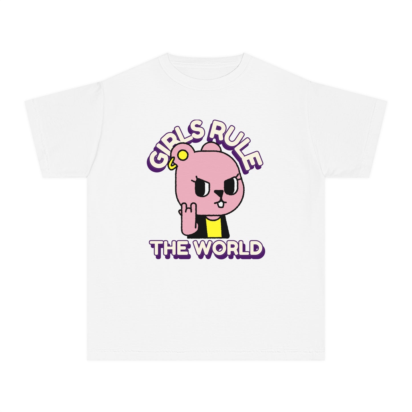 Girls Rule the World | Youth Midweight Tee | Rebel Cat