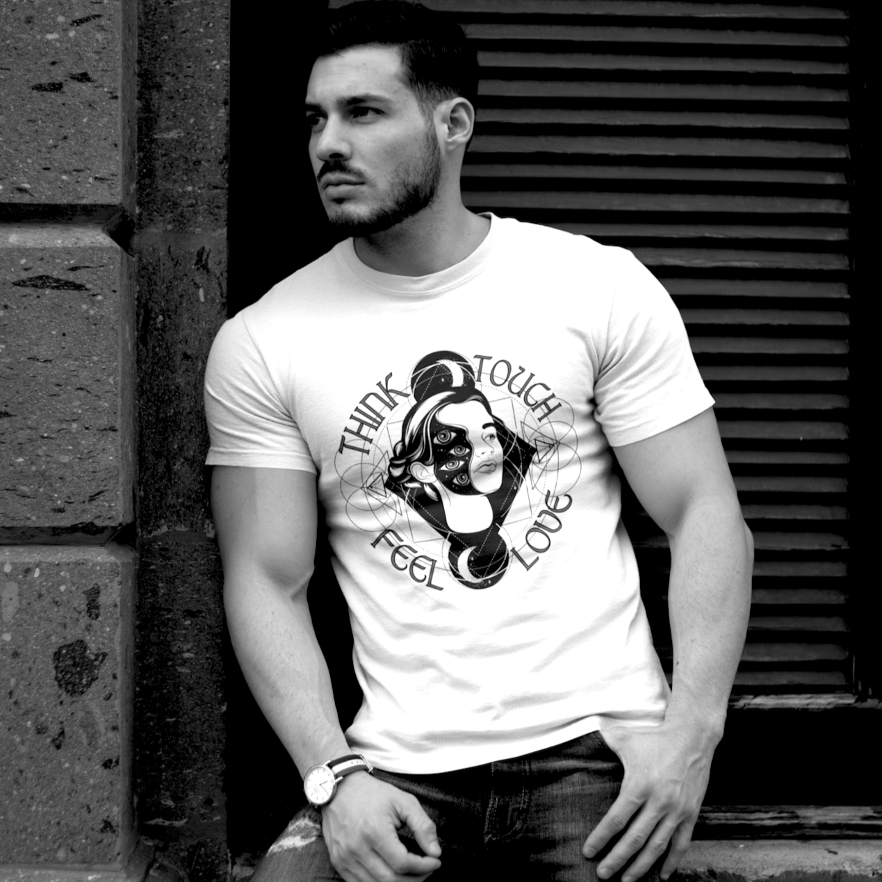 Think. Touch. Feel. Love | Softstyle Tee | Psychedelic